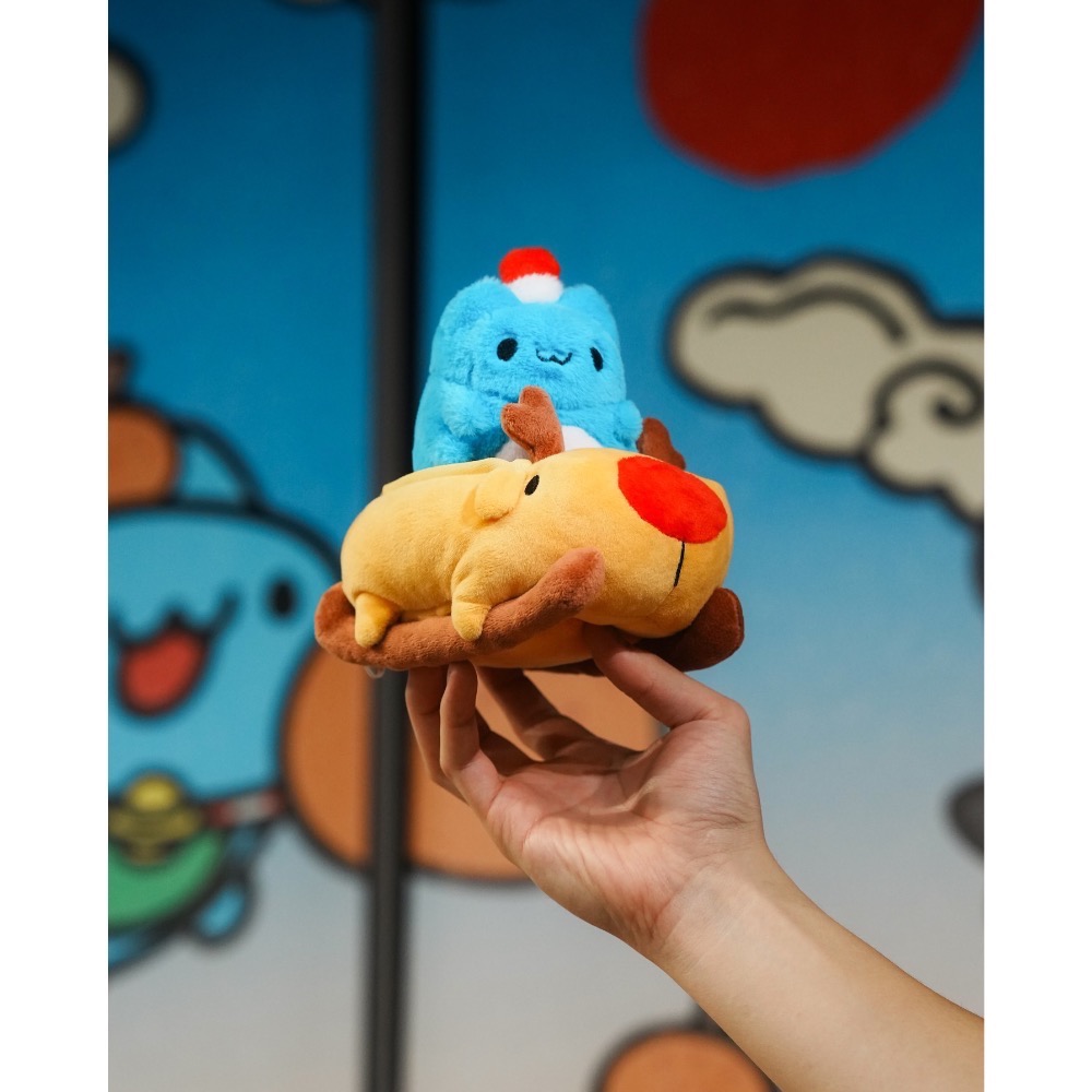 全新限量現貨+預購 正版授權 咖波屋 12月卡特島新品 聖誕咖波&狗狗雪橇絨毛娃娃組合-細節圖2