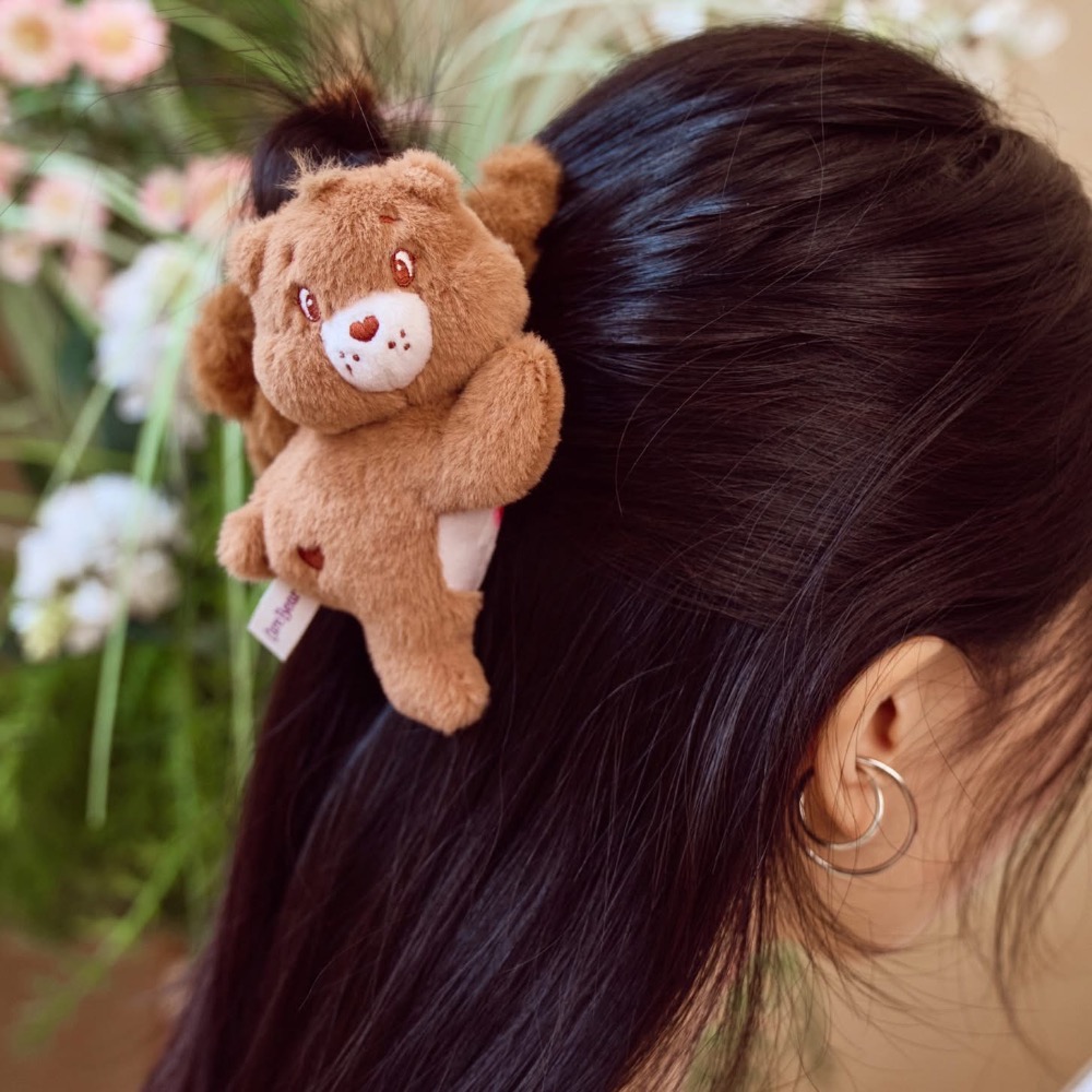 全新限量預購 正版授權 7-11 Care Bears 雪柔絨鯊魚夾 可愛髮夾 冬季限定 毛絨絨 髮飾 療癒系 萌系女孩-細節圖4