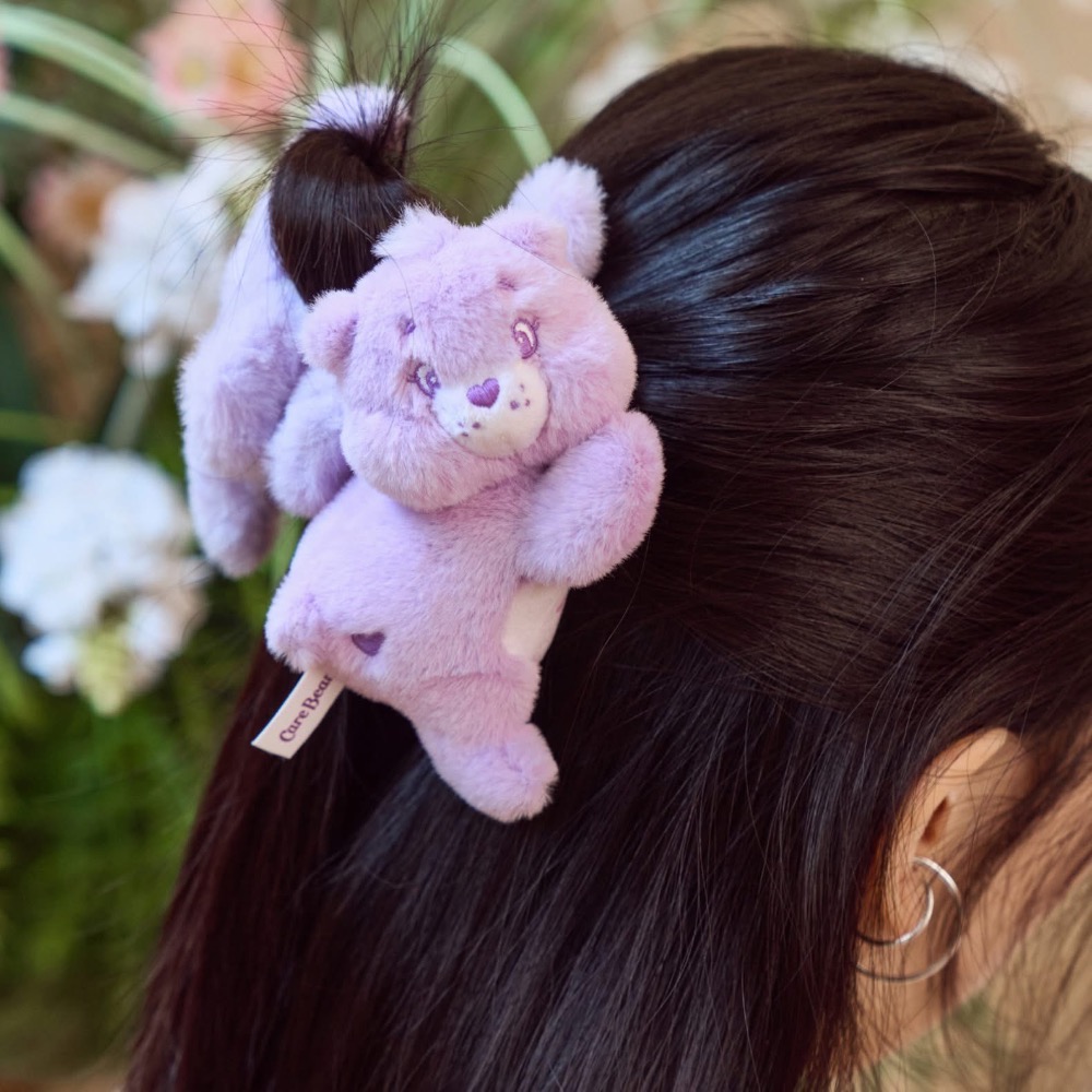 全新限量預購 正版授權 7-11 Care Bears 雪柔絨鯊魚夾 可愛髮夾 冬季限定 毛絨絨 髮飾 療癒系 萌系女孩-細節圖5