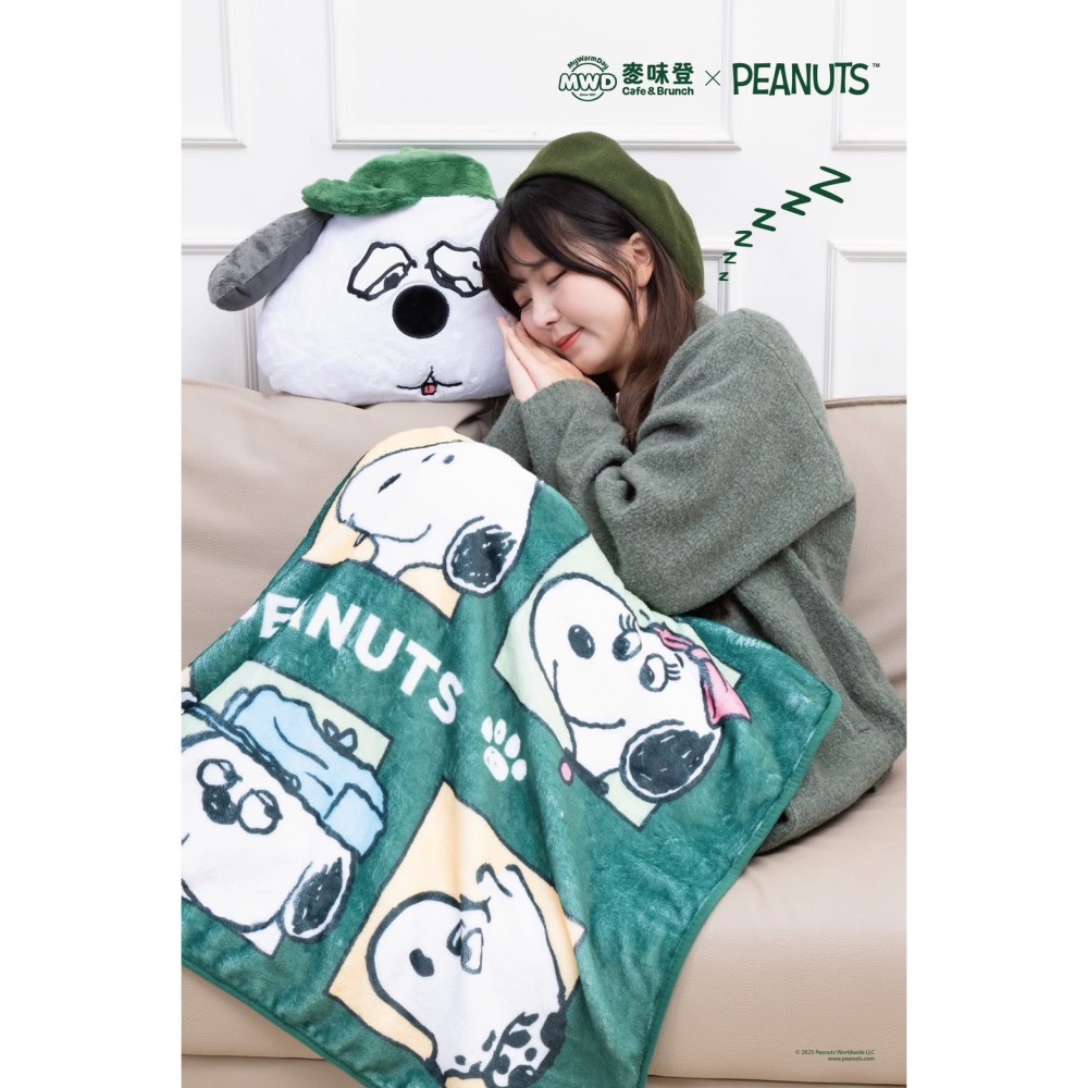 全新限量現貨 正版授權 麥味登 x Peanuts 我的美夢時光 史努比 歐拉夫 糊塗塔克 玩偶抱枕毯 絨毛玩偶吊飾-細節圖9