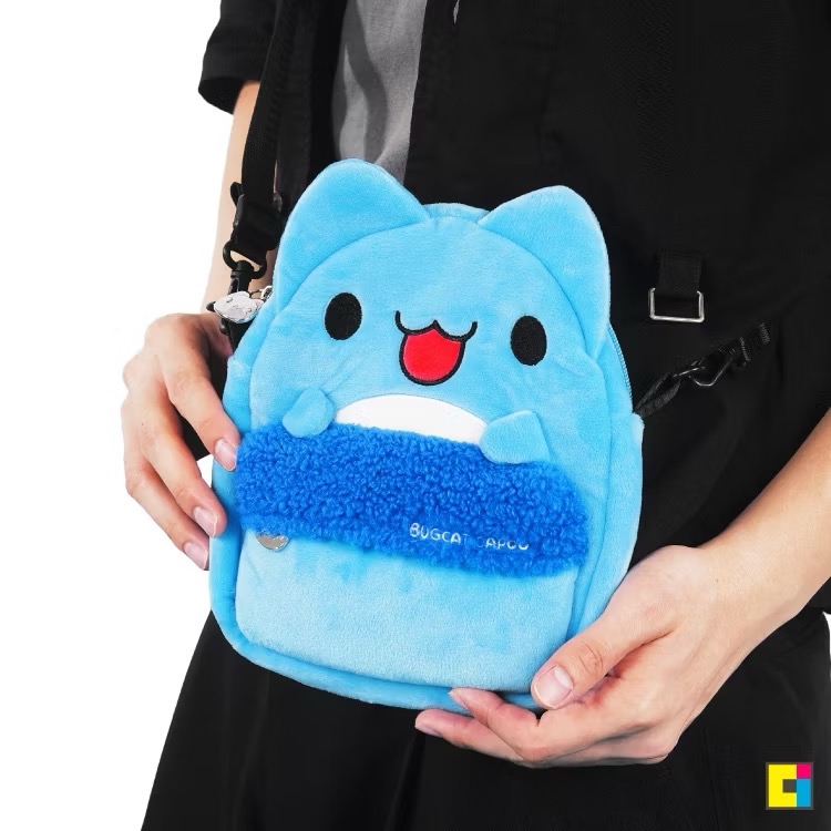 [貓貓蟲-咖波] 全新限量現貨 正版授權 咖波屋代購 咖波絨毛側背包 黑貓蟲絨毛側背包-細節圖2