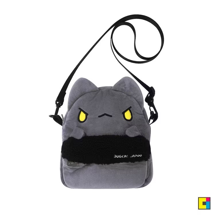 [貓貓蟲-咖波] 全新限量現貨 正版授權 咖波屋代購 咖波絨毛側背包 黑貓蟲絨毛側背包-細節圖3