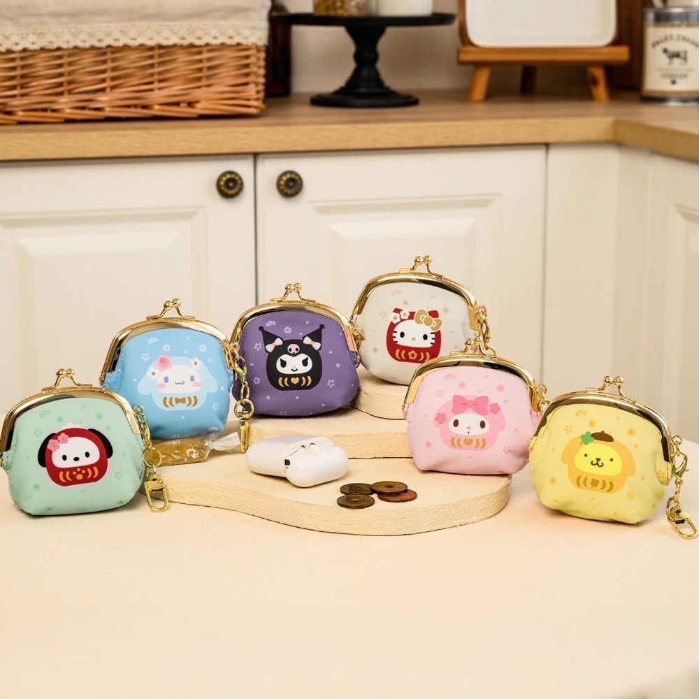 全新限量現貨 7-11 三麗鷗招財開運口金包 達摩 Kitty 大耳狗 美樂蒂 布丁狗 帕恰狗 馬年-細節圖7