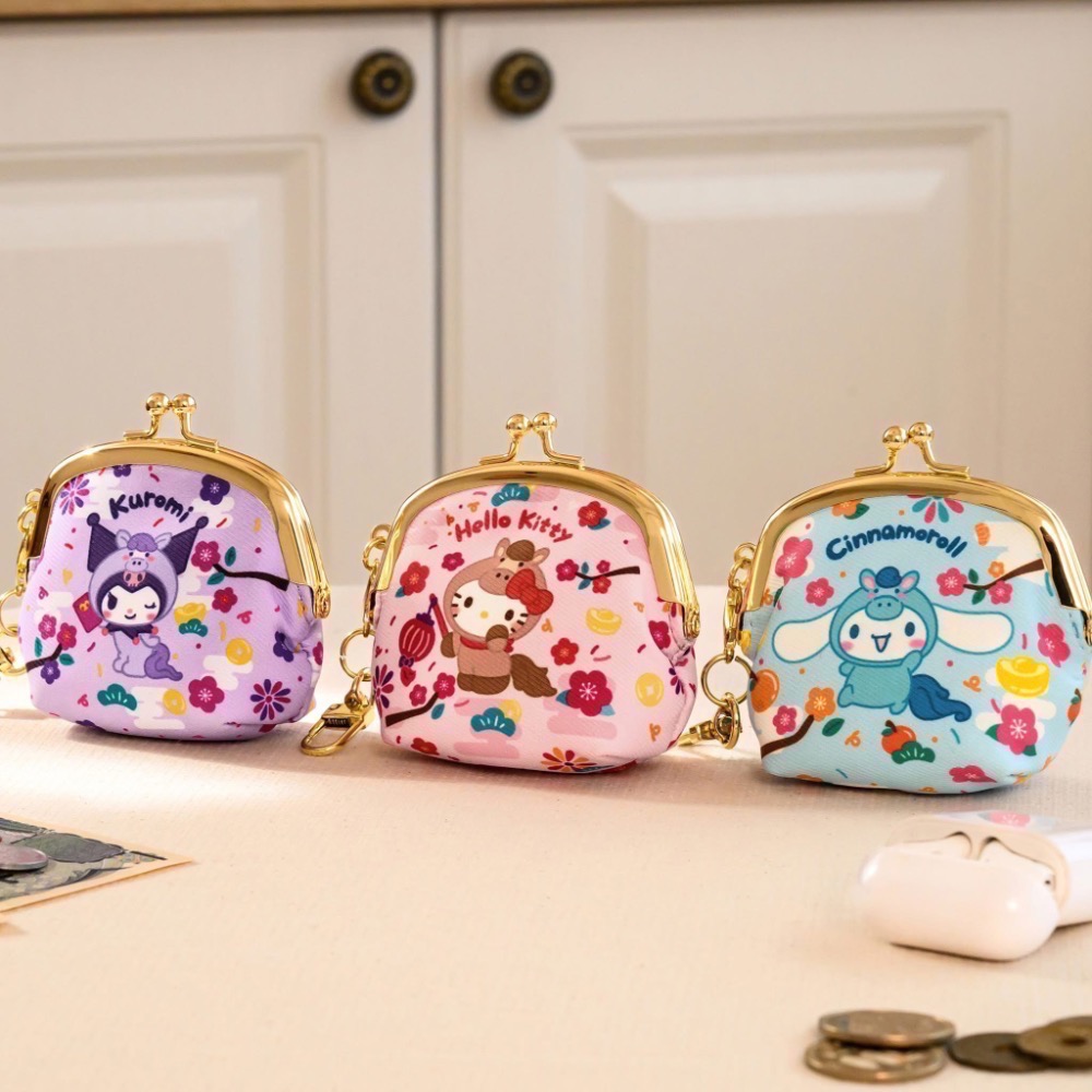 全新限量現貨 7-11 三麗鷗招財開運口金包 達摩 Kitty 大耳狗 美樂蒂 布丁狗 帕恰狗 馬年-細節圖11