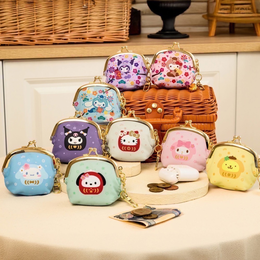 全新限量現貨 7-11 三麗鷗招財開運口金包 達摩 Kitty 大耳狗 美樂蒂 布丁狗 帕恰狗 馬年-細節圖4