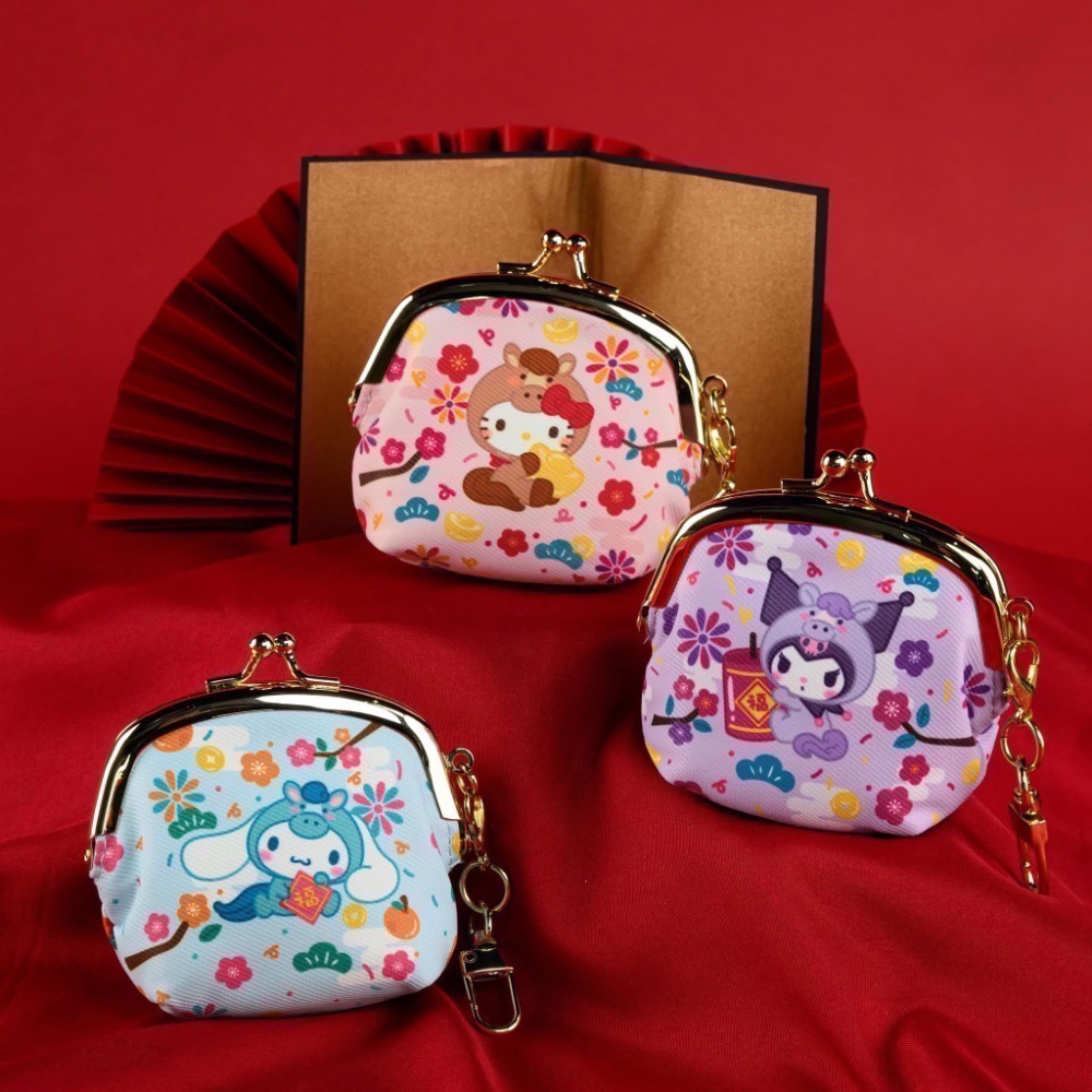 全新限量現貨 7-11 三麗鷗招財開運口金包 達摩 Kitty 大耳狗 美樂蒂 布丁狗 帕恰狗 馬年-細節圖9
