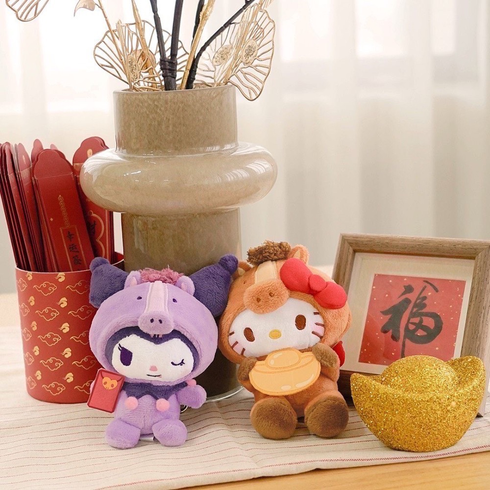 全新限量現貨+預購 正版授權 7-11 三麗鷗馬年絨毛吊飾 布丁狗 大耳狗 Kitty 酷洛米-細節圖3