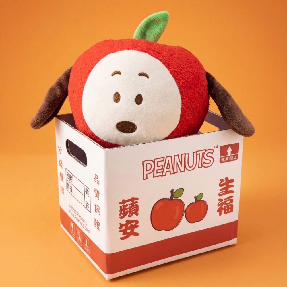 全新限量預購 正版授權 7-11 新春開運水果禮盒 史努比 歐拉夫 絨毛水果 絨毛玩偶 水果禮盒存錢筒-細節圖4