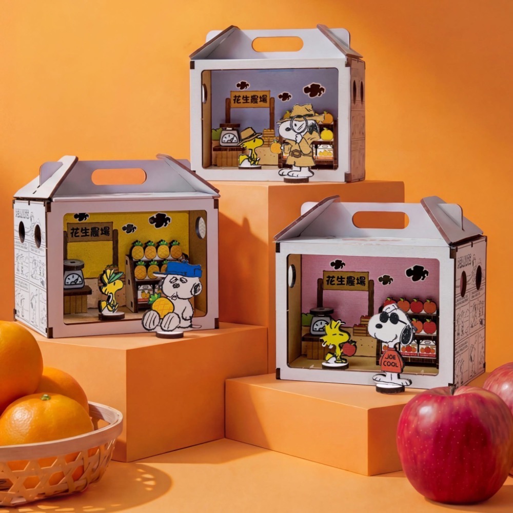 全新限量預購 正版授權 7-11 新春開運水果禮盒 史努比 歐拉夫 絨毛水果 絨毛玩偶 水果禮盒存錢筒-細節圖5