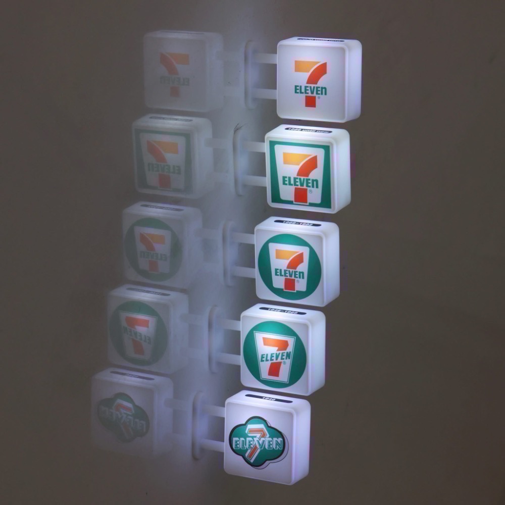 全新限量現貨 正版授權 7-ELEVEN 品牌燈箱 5入組 拼接ATM組裝存錢筒-細節圖6