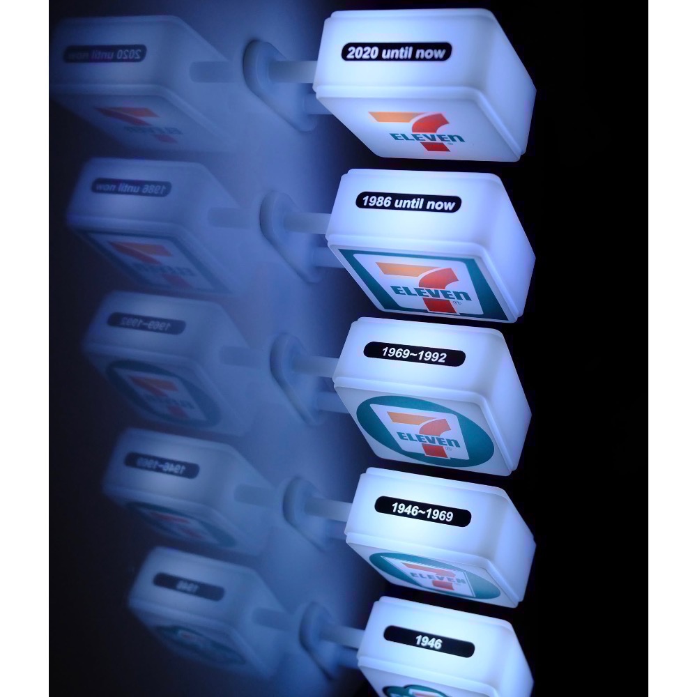 全新限量現貨 正版授權 7-ELEVEN 品牌燈箱 5入組 拼接ATM組裝存錢筒-細節圖9