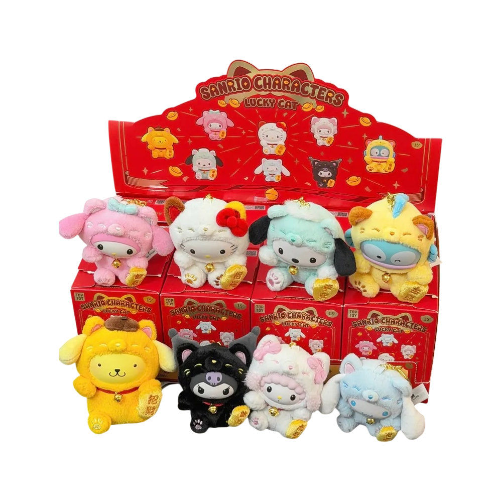 限量現貨 正版授權 7-11 三麗鷗 招財貓系列吊飾 kitty 布丁狗 美樂蒂 酷洛米 帕恰狗 大耳狗 人魚漢頓-細節圖3