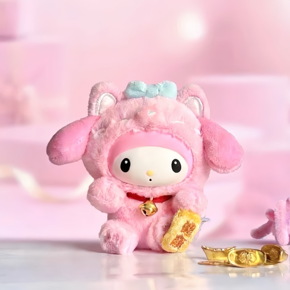 限量現貨 正版授權 7-11 三麗鷗 招財貓系列吊飾 kitty 布丁狗 美樂蒂 酷洛米 帕恰狗 大耳狗 人魚漢頓-規格圖3