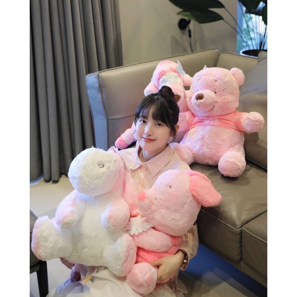 全新限量現貨 正版授權 7-11 三麗鷗 粉嫩春櫻絨毛吊飾 16吋絨毛玩偶 Kitty 酷洛米 小豬 跳跳虎 維尼-細節圖7