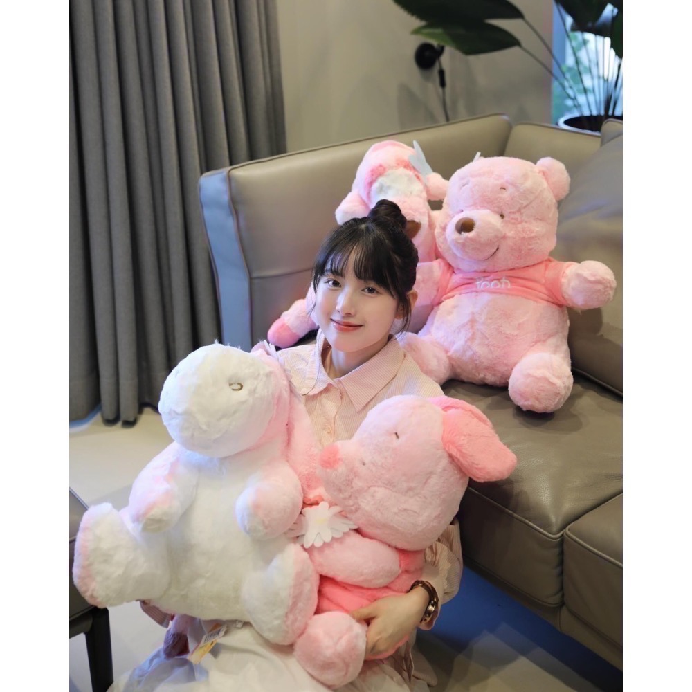 全新限量現貨 正版授權 7-11 三麗鷗 粉嫩春櫻絨毛吊飾 16吋絨毛玩偶 Kitty 酷洛米 小豬 跳跳虎 維尼-細節圖7