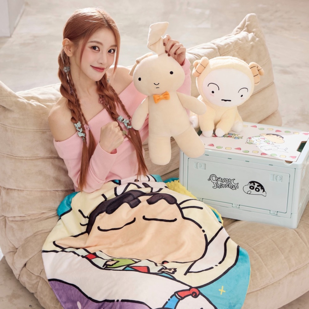 全新限量現貨 正版授權 蠟筆小新 妮妮兔子 小白 肥嘟嘟左衛門 絨毛玩偶 布偶掛飾痛包組 痛包 娃包-細節圖3