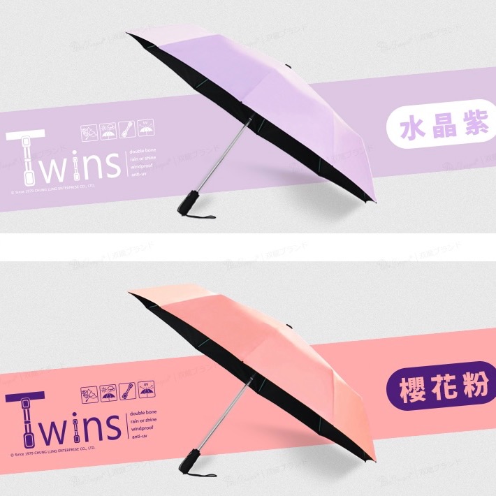 『雙龍牌』TWINS冰風自動開收三折傘 B6580-細節圖8