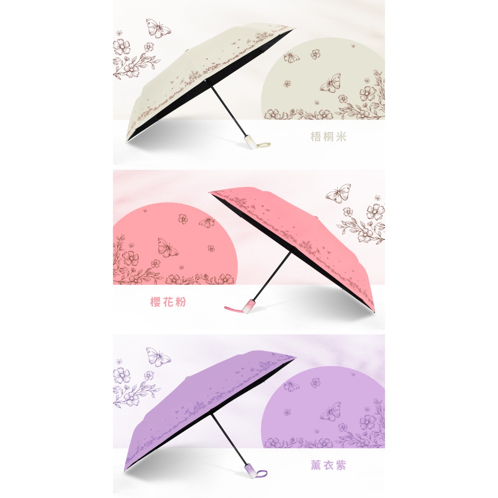 [雙龍牌］蝶舞。輕量降溫自動開收傘B6061I-細節圖8