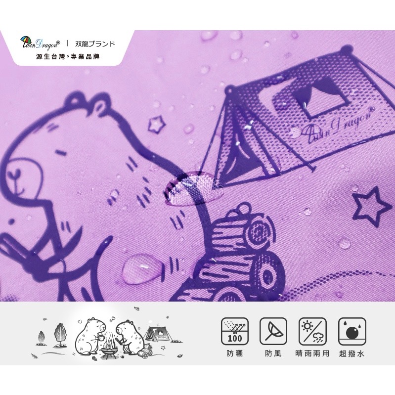 [雙龍牌］卡皮巴拉。輕量降溫自動開收傘B6061J-細節圖4