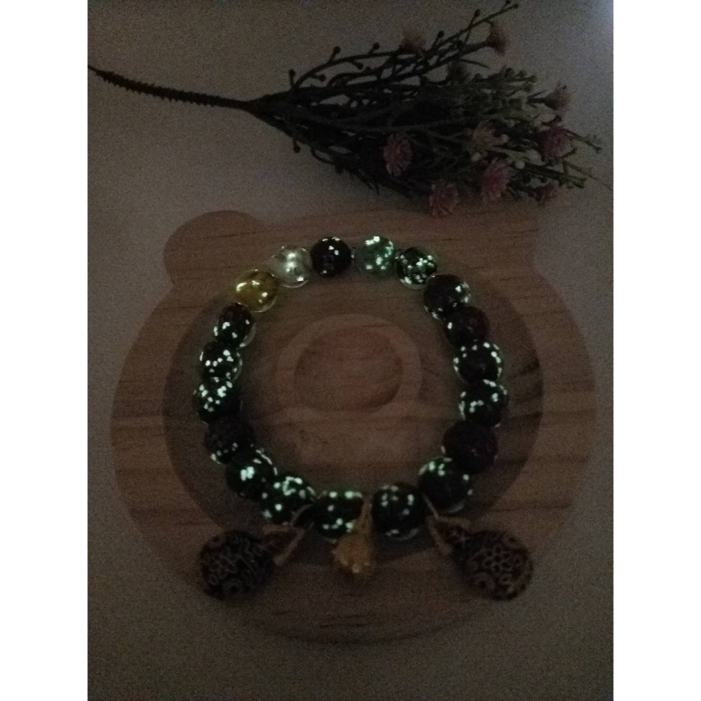 香灰琉璃 手鍊 有夜光-細節圖4