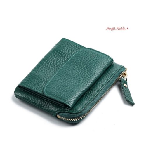 真皮零錢包-超輕薄軟Q純色男女中性零錢包鑰匙包卡包皮夾 AngelNaNa【MA0303】