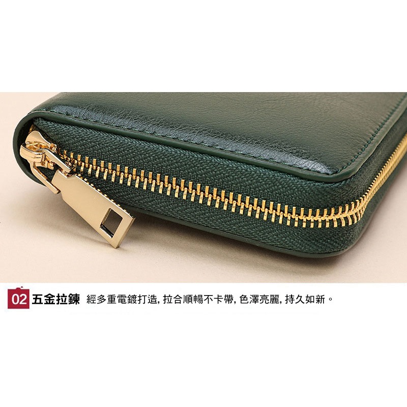 真皮長夾-復古油蠟皮男女中性拉鍊皮夾手拿包母錢包6吋手機包【SMA0404】-細節圖6