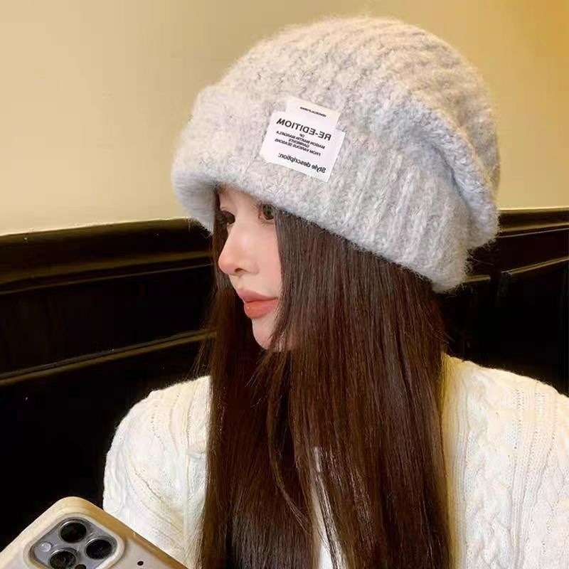 【AngelNaNa】毛帽-韓版寬鬆大頭圍顯臉小布標針織女毛帽(SHA0022)-規格圖10