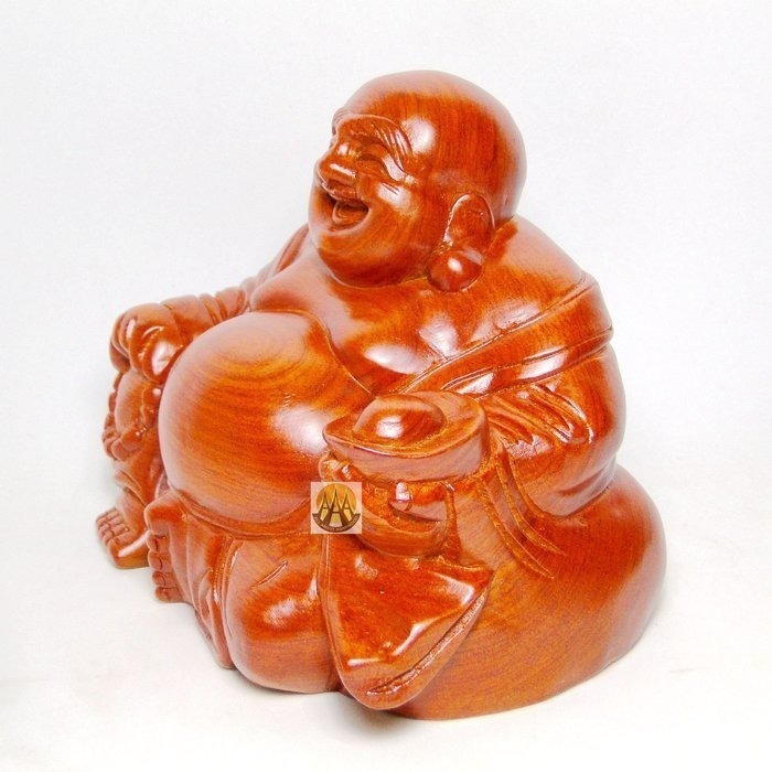 原木雕刻歡喜佛笑佛開運招財雕刻彌勒佛擺飾2338-細節圖2