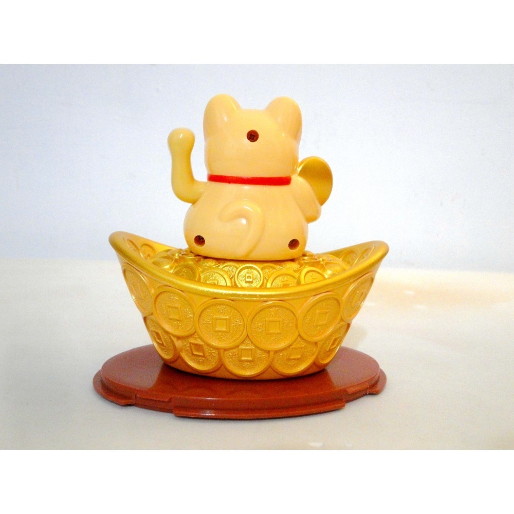 太陽能招財元寶搖手開運富貴吉祥招財貓6489-細節圖4