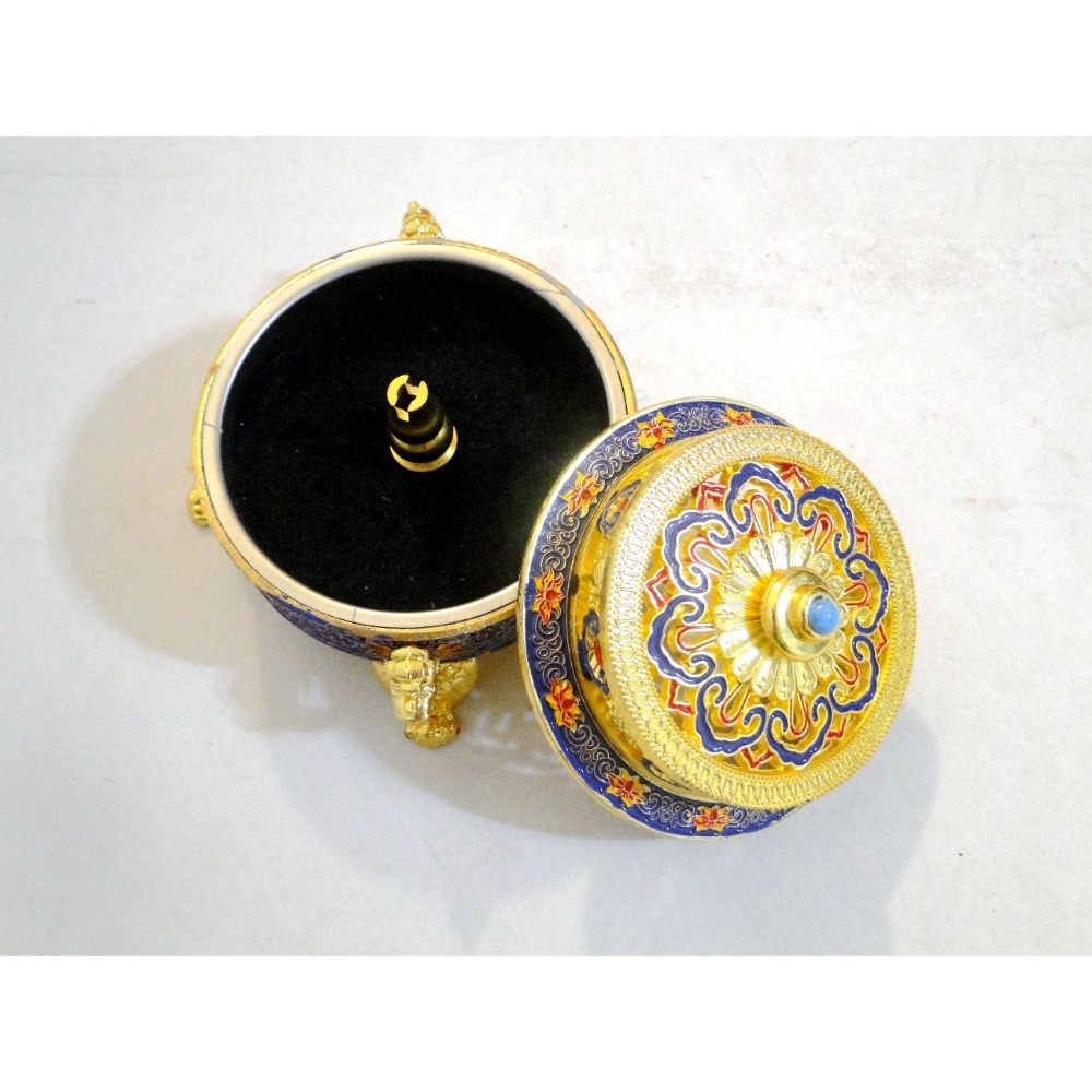 景泰藍彩色浮雕琺瑯彩繪仿古熏香爐6492-細節圖6