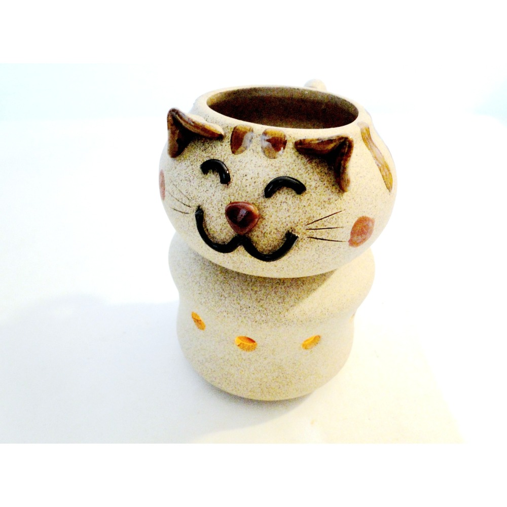 泰國手作貓咪陶藝精油擴香爐6768-細節圖11