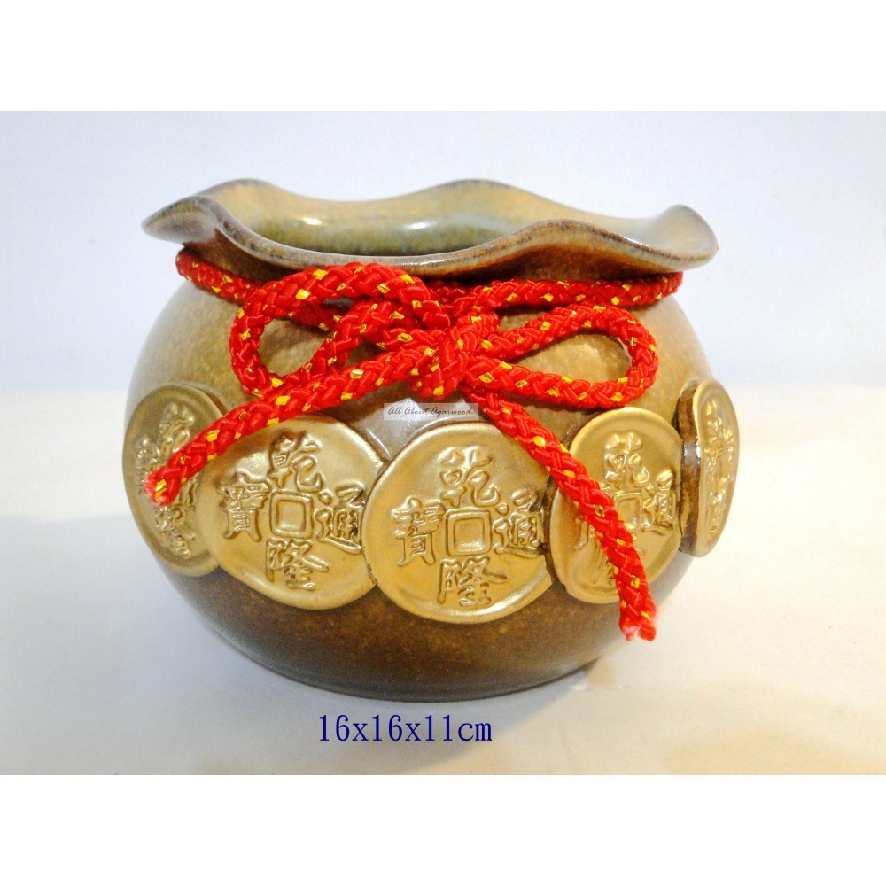 多用途五通寶銅錢聚寶盆6833-細節圖11