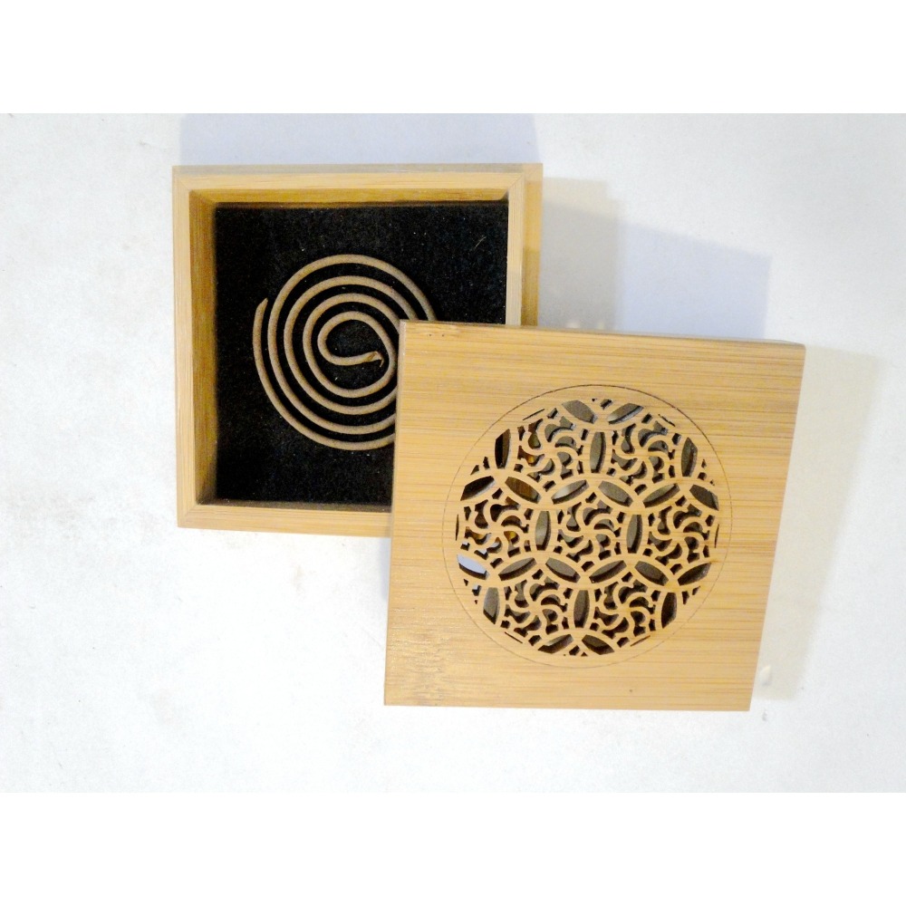 方型銅錢紋楠竹盤香爐6849-細節圖10