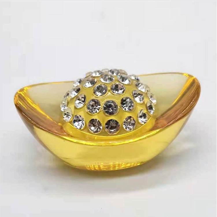 黃水晶鑲鑽元寶擺飾6908-細節圖4