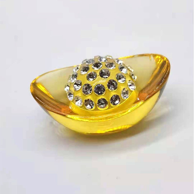 黃水晶鑲鑽元寶擺飾6908-細節圖5