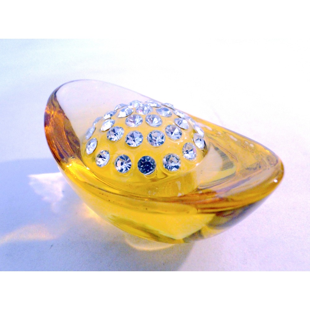 10cm黃水晶鑲鑽元寶6920-細節圖3