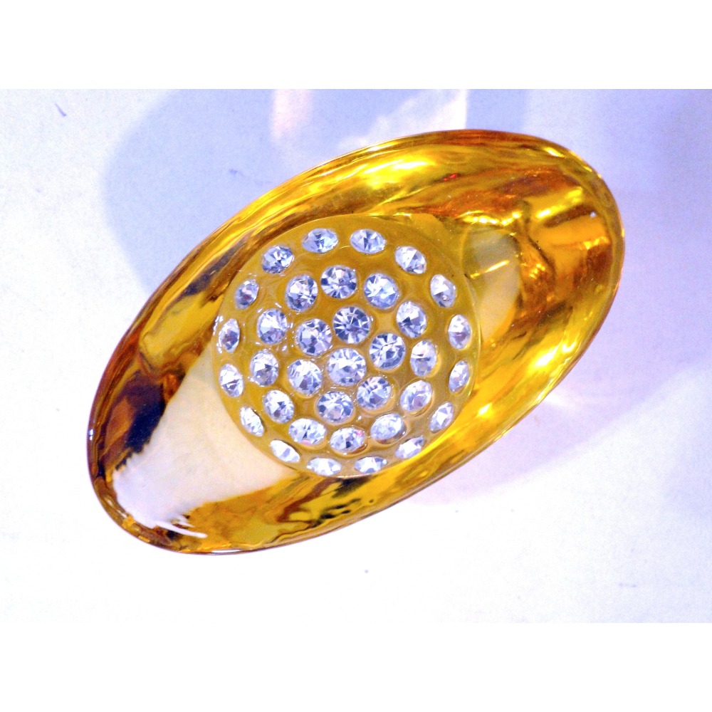 10cm黃水晶鑲鑽元寶6920-細節圖5