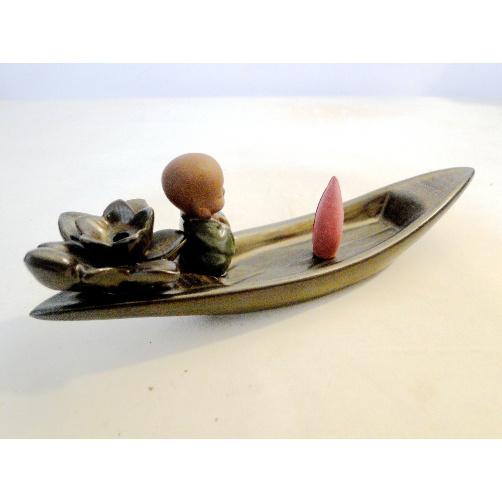 渡河祈福小和尚線香塔香2用爐6932-細節圖7