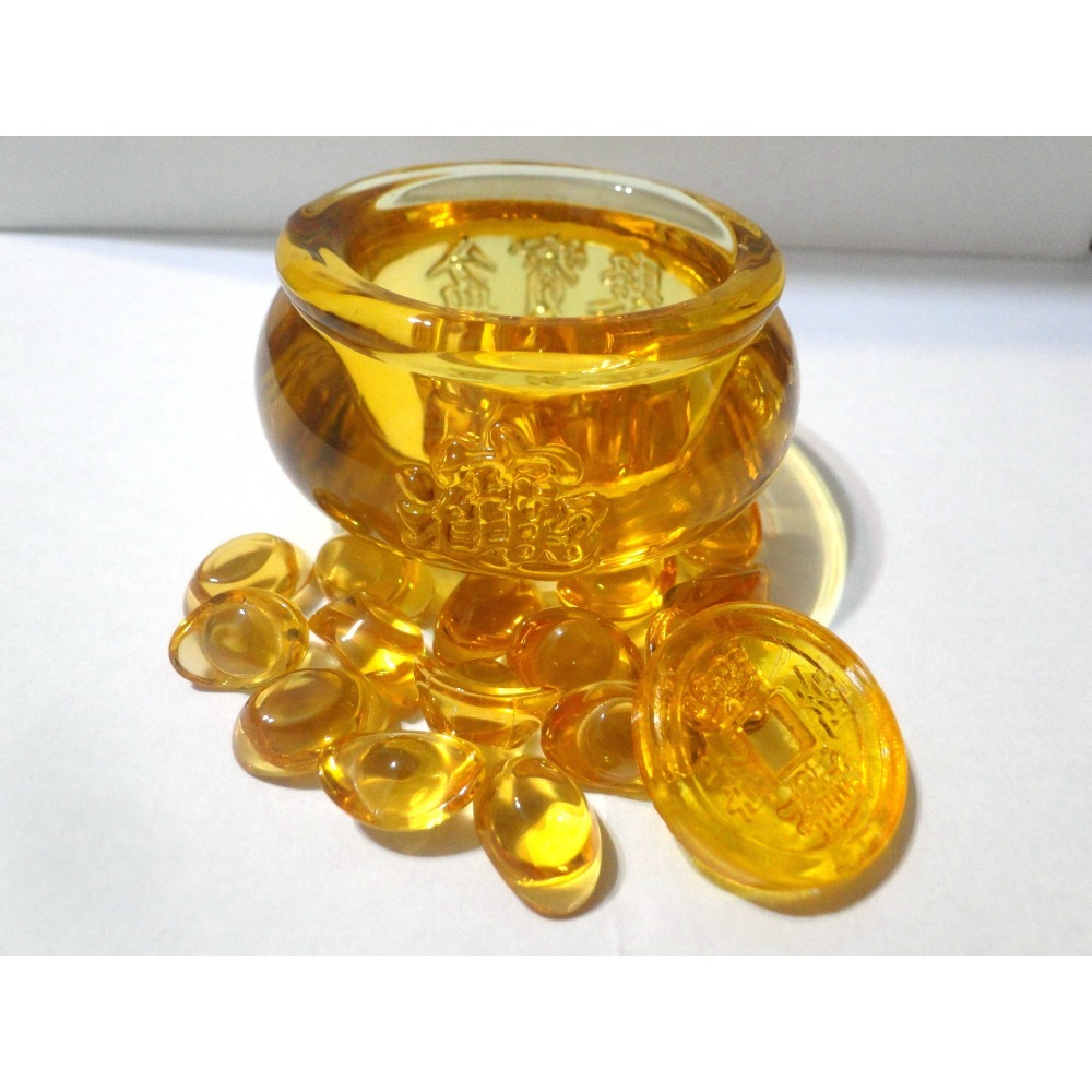 迷你可愛形黃水晶招財進寶聚寶盆6965（原價199元）-細節圖6