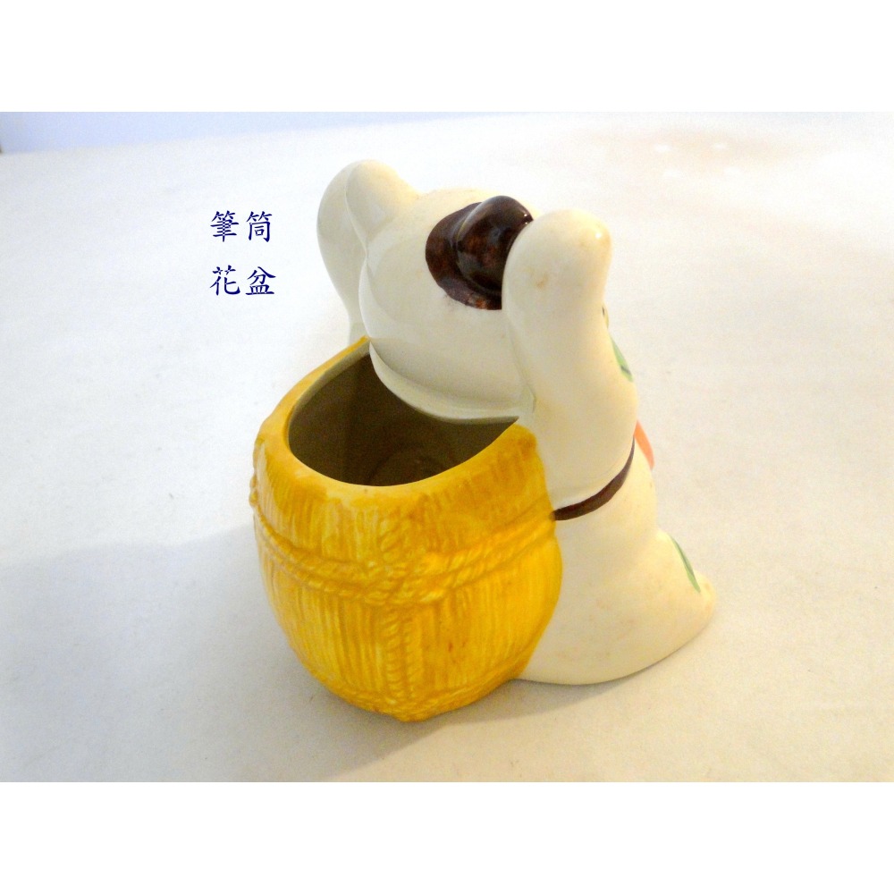日本開運招財貓貯金箱花盆筆筒多用途擺飾7006-細節圖4