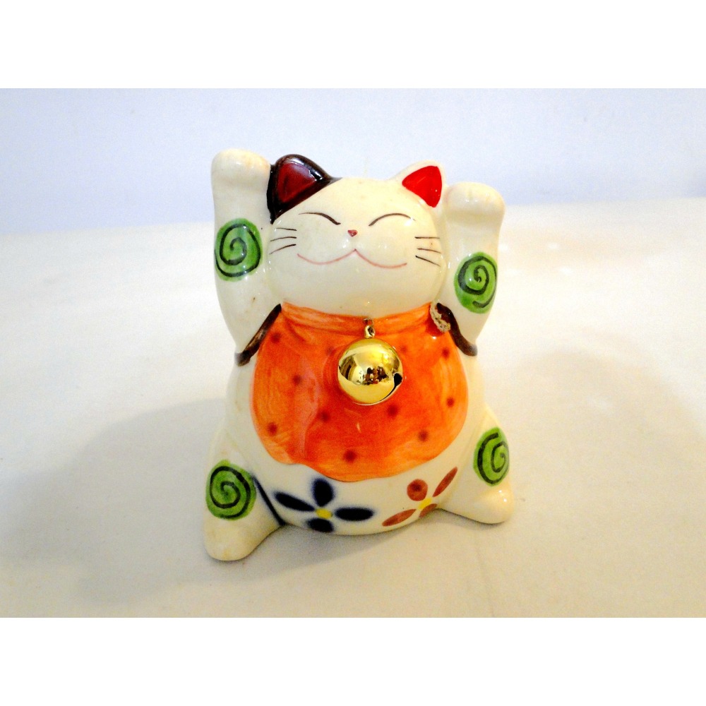 日本開運招財貓貯金箱花盆筆筒多用途擺飾7006-細節圖6