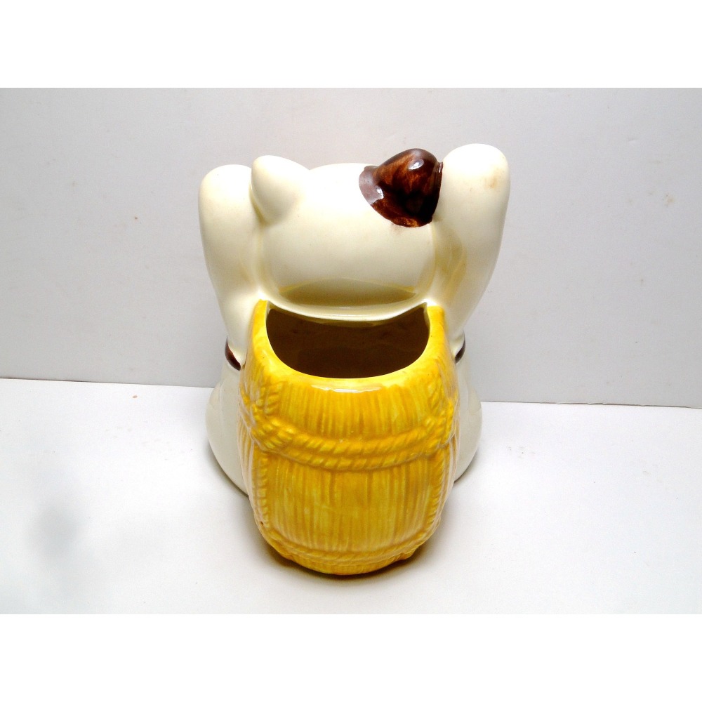 日本開運招財貓貯金箱花盆筆筒多用途擺飾7006-細節圖9