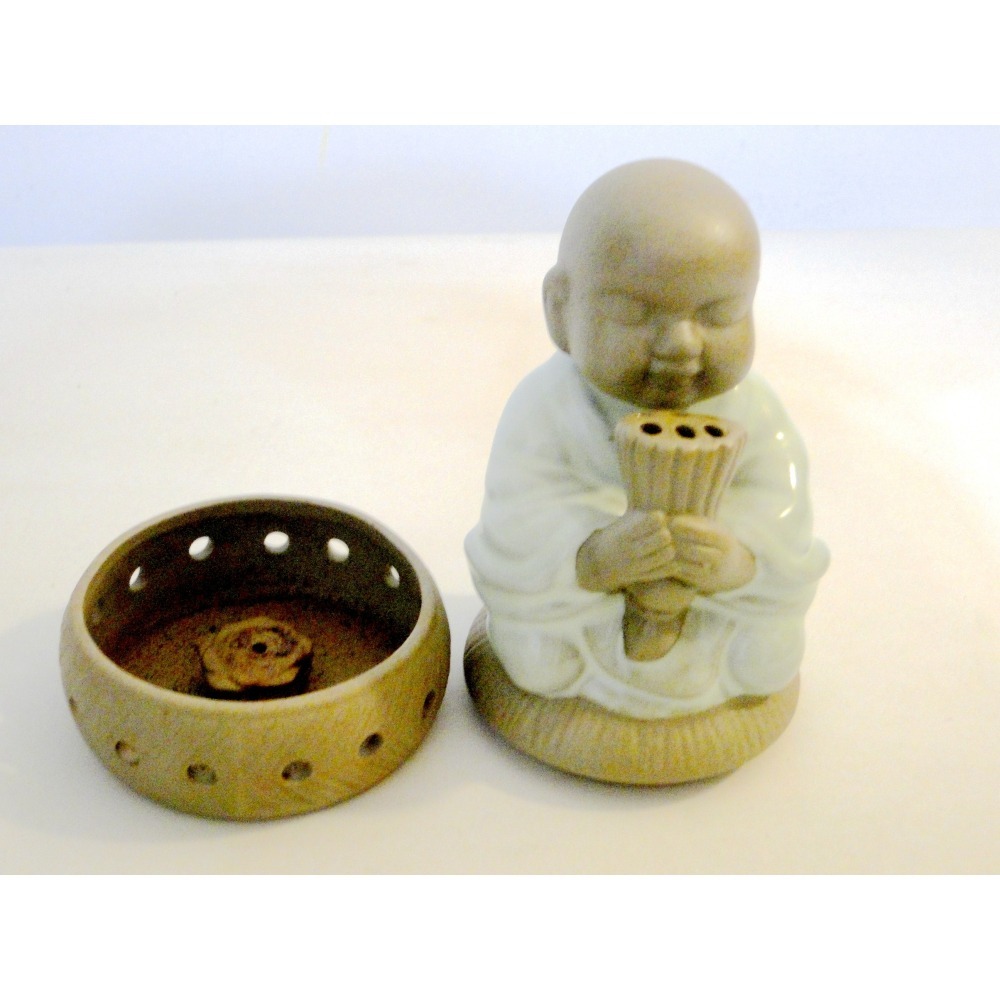 持香小沙彌多用途陶瓷香爐7088-細節圖4