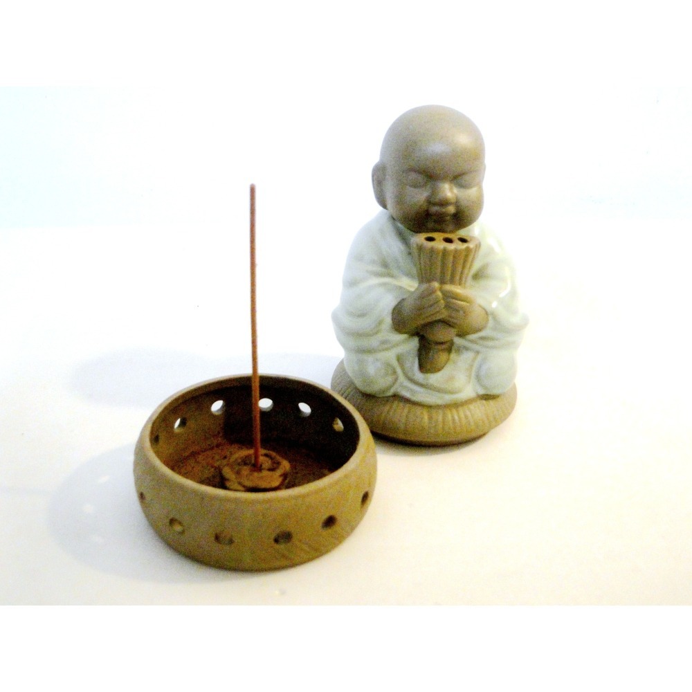 持香小沙彌多用途陶瓷香爐7088-細節圖5