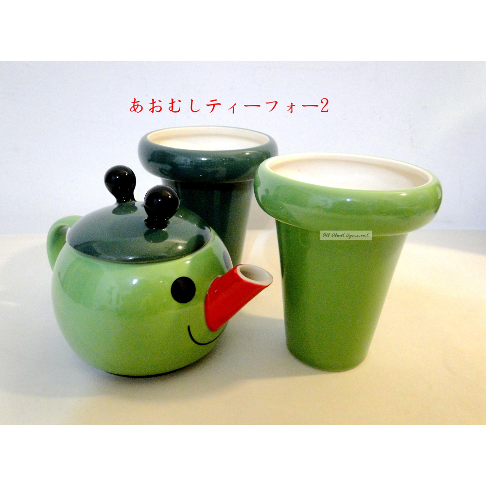 日式可愛綠毛蟲一壺2杯茶具組あおむしティーフォーtwo 7126