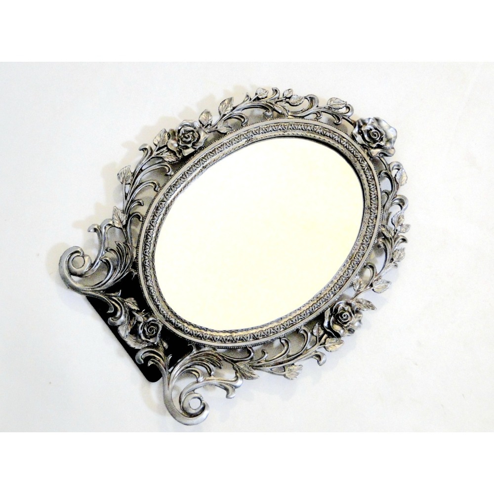 玫瑰花園鋅合金美人化妝鏡橢圓形7135-細節圖2