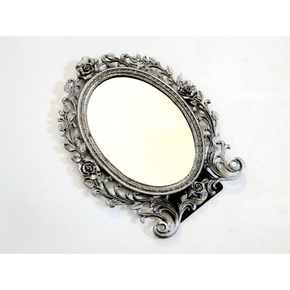 玫瑰花園鋅合金美人化妝鏡橢圓形7135-細節圖3