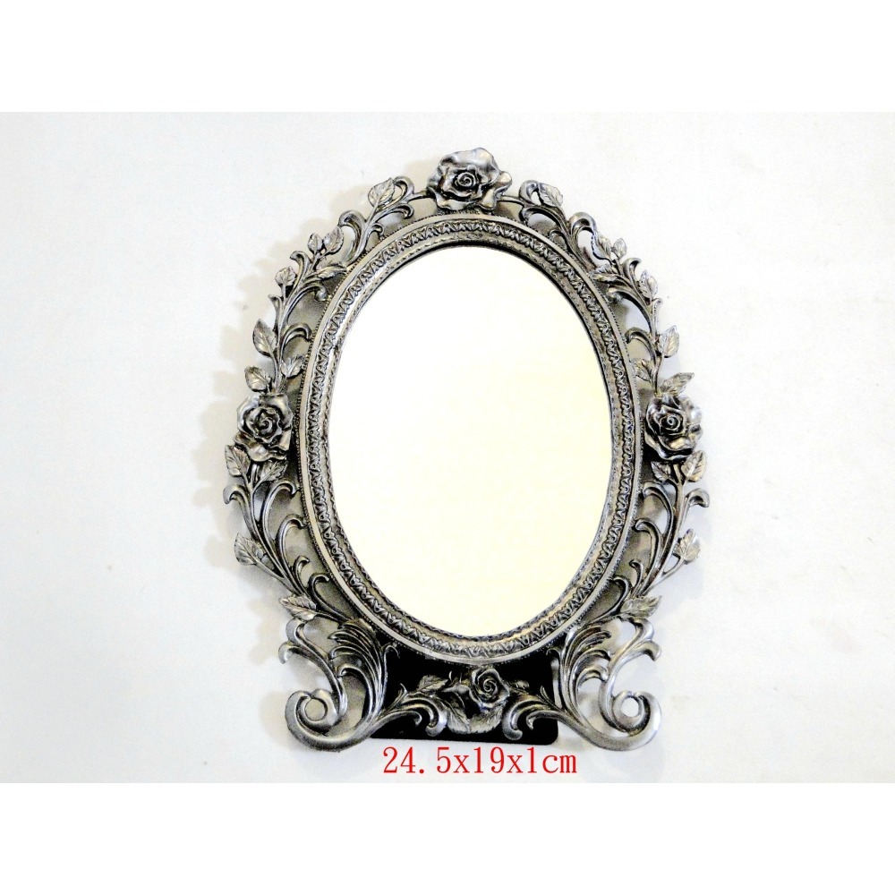 玫瑰花園鋅合金美人化妝鏡橢圓形7135-細節圖7