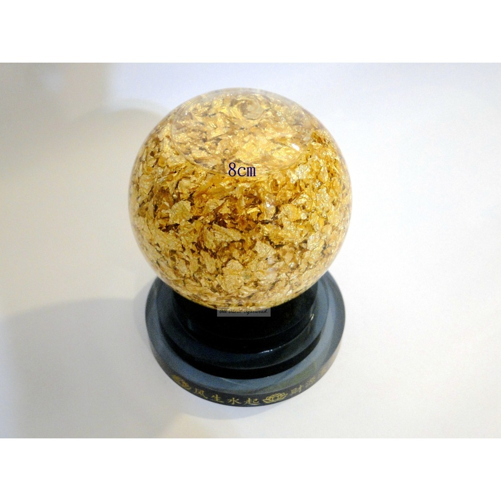 風生水起財源滾滾金箔轉運水晶球7227-細節圖5
