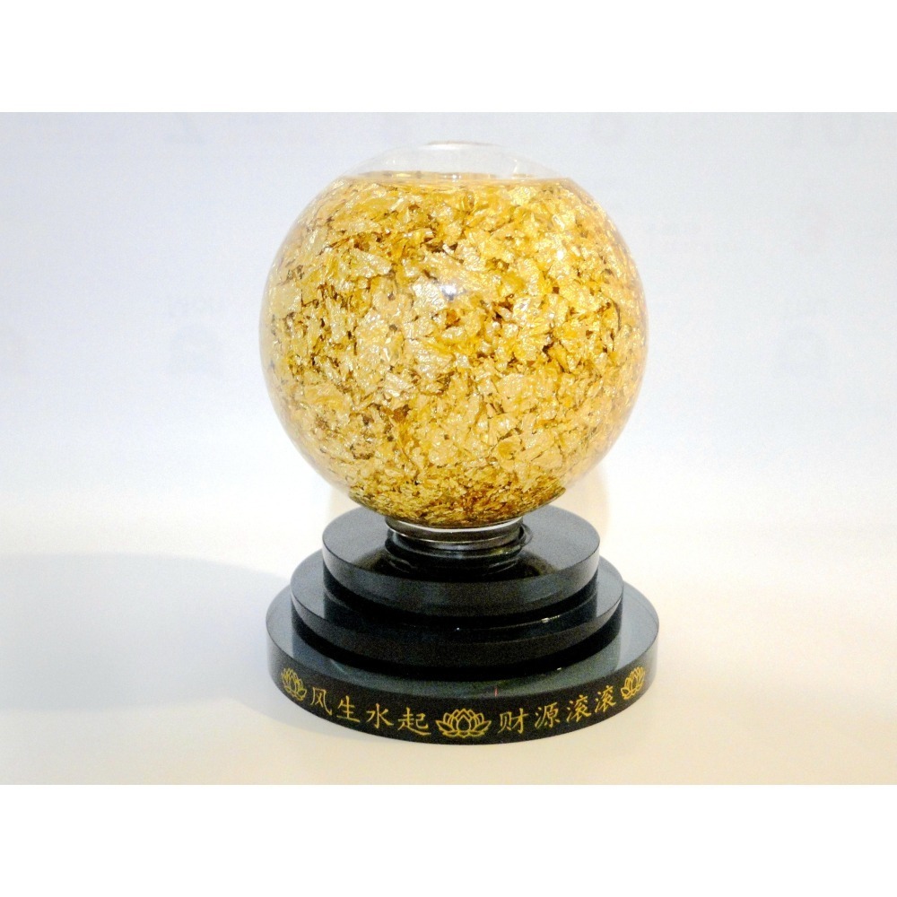風生水起財源滾滾金箔轉運水晶球7227-細節圖11